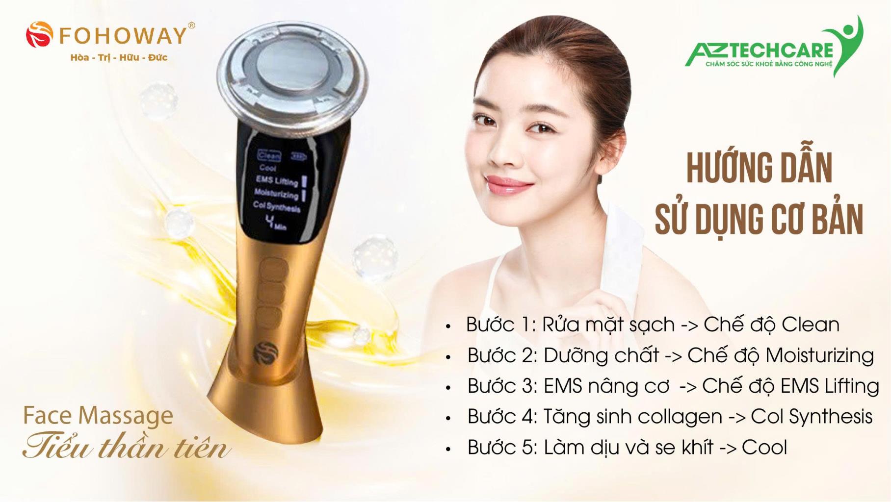 MÁY CHĂM SÓC DA CẦM TAY FOHERB – TIỂU THẦN TIÊN